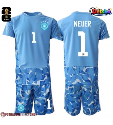 Německo Manuel Neuer #1 Brankář Venkovní dres komplet pro Děti MS 2026 Krátkým Rukávem (+ Krátké kalhoty)